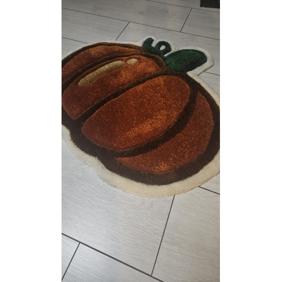 balkabagi-tufting-hali-paspas-el-yapimi-turuncu-mutfak-dekoru